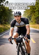 Funny Father’s Day Card - Bike Wanker created by Pink Peach Cards