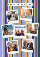 Personalised Father's Day Photo Card created by Lemon and Sugar  - Classic Father's Day Card - Polaroids - Stripes