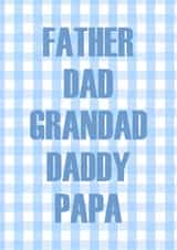 Dad is everything blue gingham card for Father's Day created by Illustratoni