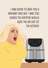 Funny Gemma Collins Airfryer Birthday Card created by Pig + Plums