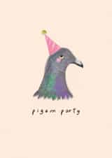 Funny Birthday Card - Pigeon Party created by Studio Mads