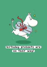 Cute Birthday Card - Moomin - Presents On The Way created by Moomin Characters