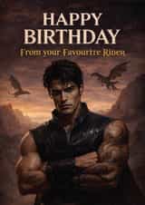 Funny Xaden Riorson - Fourth Wing Book - Face Swap - Birthday Card - For Her created by Tiger Feet Creations