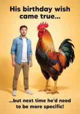 Rude Birthday Card - Birthday Wish - Cockerel created by Tiger Feet Creations