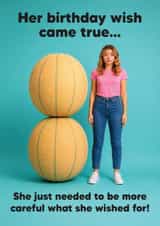 Funny birthday card - For Her - Big melons birthday wish - Joke - Humour created by Tiger Feet Creations