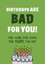 Funny Birthday Card - Getting Older - birthday cake created by Soppy Copy
