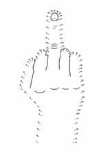 Rude Funny Card - Dot To Dot Middle Finger - Cheeky Birthday Card created by Quite Good Cards