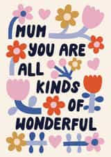 Classic Birthday Card - For Mum - Flowers created by Christine Cuddihy Illustration
