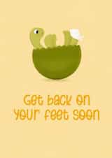 Cute Get Well Card - Back On Your Feet - Turtle created by @oubergine