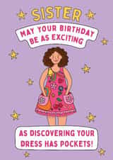 Funny Birthday Card - For Sister - Dresses With Pockets created by @Laura Lonsdale Designs