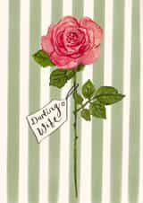 Pretty Birthday Card - Darling Wife - Rose created by Love Lucy Illustration