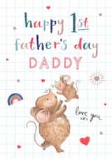 Cute 1st Father’s Day Card - For Daddy - Mouse Design created by Making Meadows Ltd