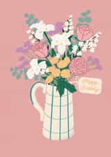 Pretty Birthday Card - Floral Bouquet In Jug created by Abi Bryan