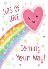 Cute and Colourful Rainbow Card - Lots of Love Coming Your Way! created by Holly Bushnell Illustration