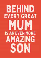 Funny Birthday/Mother's Day Card - For Mum - Amazing Son created by Sundiva Designs