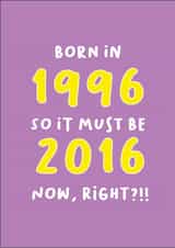 Born in 1996 - Funny 30th Birthday Card for Her created by Heather Alstead Design LTD
