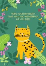 Cute Birthday Card – Wild Cat created by Valeria Frustaci