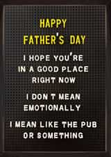 Funny Father’s Day Card - Good Place - The Pub created by Brainbox Candy