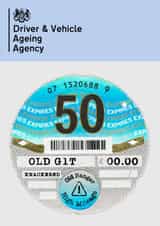 Funny 50th Birthday Card - Old Banger Tax Disc - Getting Old Car Humour created by Quite Good Cards