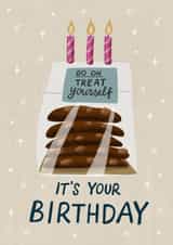 Funny Birthday Card - M&S Bakery Cookies - Go On, Treat Yourself created by Silky Rose Design