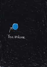 Cute Anniversary Love Card | You and Me from Space created by The Curious Pancake