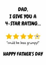 Fun Father's Day Card - For Dad - From The Kids - Star Rating created by Sweary Fairy Prints