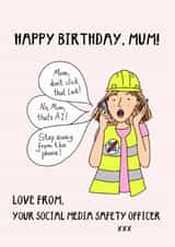 Funny Birthday Card - For Mum - Social Media Security Officer created by Hello Hatty