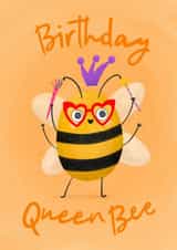Adorable Birthday Card - Queen Bee Celebrating - Birthday Queen Bee created by @oubergine