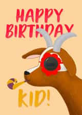 Fun Birthday Card - Goat Ready To Party - Happy Birthday Kid! created by @oubergine