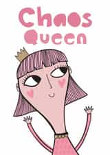 Birthday Card for Her – Queen for the Day | Funny Cute Friend Card created by elnup