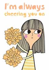 Thinking of You Card – Cheering You On | Cute Encouragement Card created by elnup