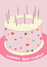 Happy Birthday Card - Cute Birthday Cake created by Alice Ranson
