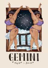 Arty Birthday Card - Gemini created by Hes Durkan Illustration