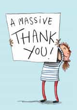 Cute Thank You Card - Massive Thank You Sign created by Hes Durkan Illustration