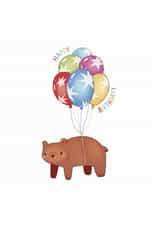 Cute Birthday Card - Bear - Balloons created by Marina Kromitsyna