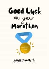 Classic Good Luck Card - Marathon Medal created by @HurrayHaus