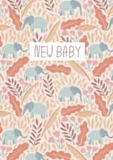 Cute new baby card - Jungle theme - New baby created by Lotta Designs