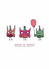 Cute Birthday Card - Owls - Have A Hoot created by Heather Buchanan
