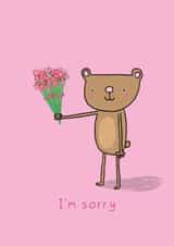 Cute Sorry Card - Bear - Flowers created by Heather Buchanan