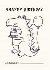 Cute Birthday Card - Colour In Crocodile created by @oubergine