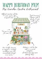 Funny Birthday Card - For Mum - Garden Centre Enthusiast created by Petal & Paper Co. 
