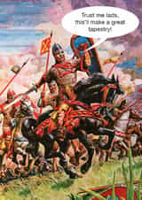 Funny Birthday Card - Medieval Knight - Great Tapestry created by kissmekwik