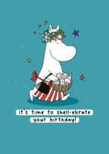 Cute Birthday Card - Moomin - Shell Pun created by Moomin Characters