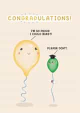 Graduation Congratulations Card - So Proud I Could Burst - Balloon Pun created by Sydney Jo Designs