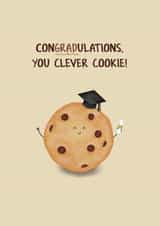 Cute Graduation Card - ConGRADulations You Clever Cookie - Food Pun created by Sydney Jo Designs