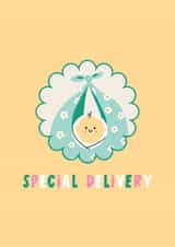 Cute New Baby Card - Scalloped - Special Delivery created by Lucy Maggie Designs