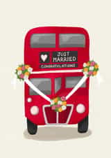 Classic Wedding Card - London Bus created by Silky Rose Design