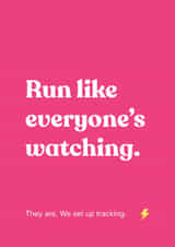 Funny Good Luck Running Card for Friend | Run Like Everyone's Watching created by Jog On Studio