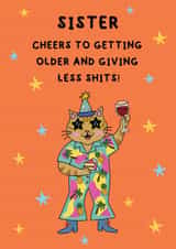 Funny Birthday Card - For Sister - Cheers To Getting Older created by @Laura Lonsdale Designs