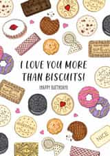 Hand drawn biscuit themed birthday card! Perfect for anyone who loves a cuppa! created by Life's Little Doodles